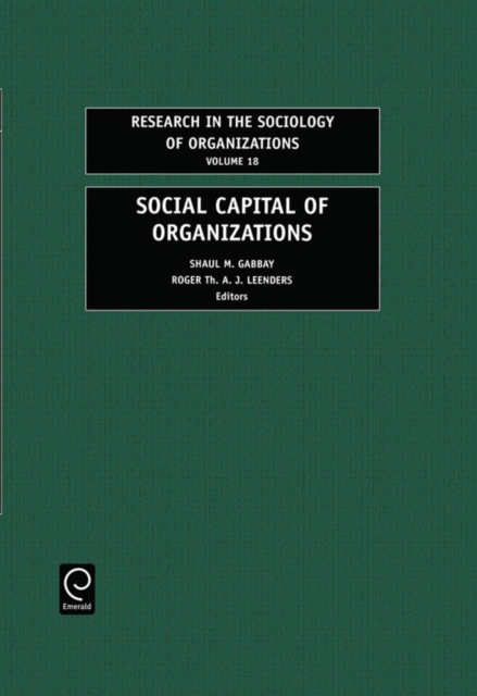 Social Capital of Organizations, Hardback Book