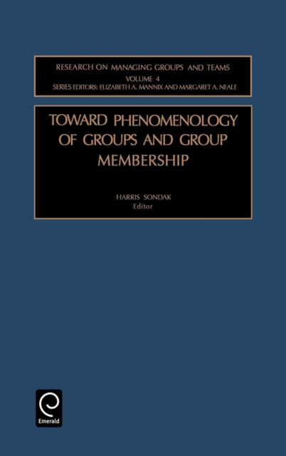 Toward Phenomenology of Groups and Group Membership, Hardback Book