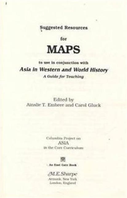 Suggested Resources for Maps to Use in Conjunction with Asia in Western and World History, Paperback / softback Book