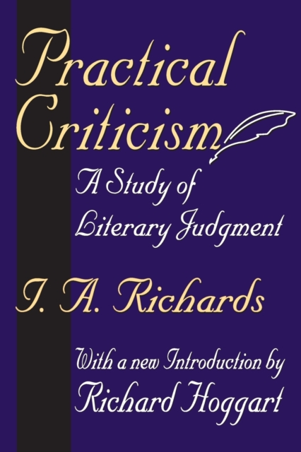 Practical Criticism : A Study of Literary Judgment, Paperback / softback Book