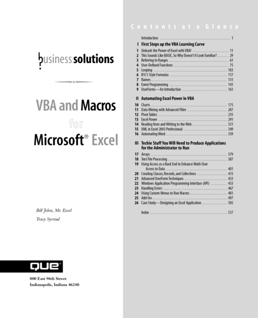 VBA and Macros for Microsoft Excel, PDF eBook