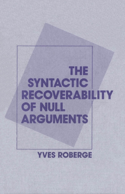 Syntactic Recoverability of Null Arguments, PDF eBook