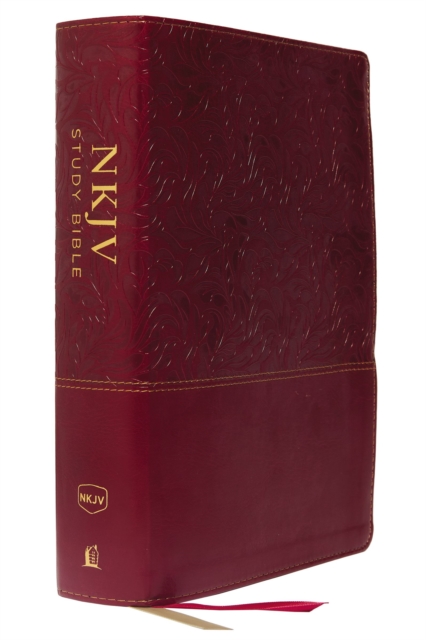 NKJV Study Bible, Leathersoft, Red, Full-Color, Thumb Indexed, Comfort Print : The Complete Resource for Studying God’s Word, Leather / fine binding Book