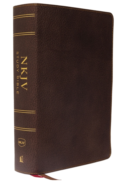 NKJV Study Bible, Premium Calfskin Leather, Brown, Full-Color, Thumb Indexed, Comfort Print : The Complete Resource for Studying God’s Word, Leather / fine binding Book