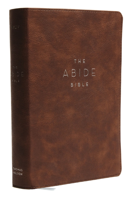 NKJV, Abide Bible, Leathersoft, Brown, Red Letter, Comfort Print : Holy Bible, New King James Version, Leather / fine binding Book