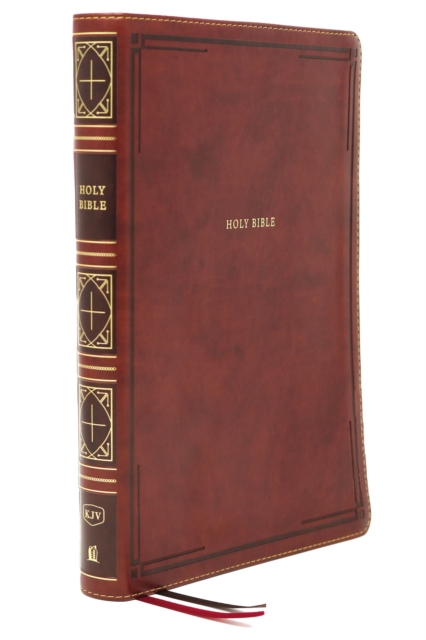 KJV Holy Bible: Giant Print Thinline Bible, Brown Leathersoft, Red Letter, Comfort Print: King James Version, Leather / fine binding Book