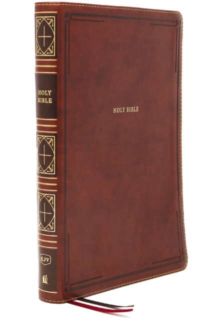 KJV Holy Bible: Giant Print Thinline Bible, Brown Leathersoft, Red Letter, Comfort Print (Thumb Indexed): King James Version, Leather / fine binding Book