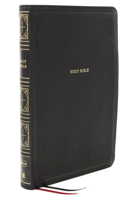 NKJV Holy Bible, Giant Print Thinline Bible, Black Leathersoft, Red Letter, Comfort Print: New King James Version, Leather / fine binding Book