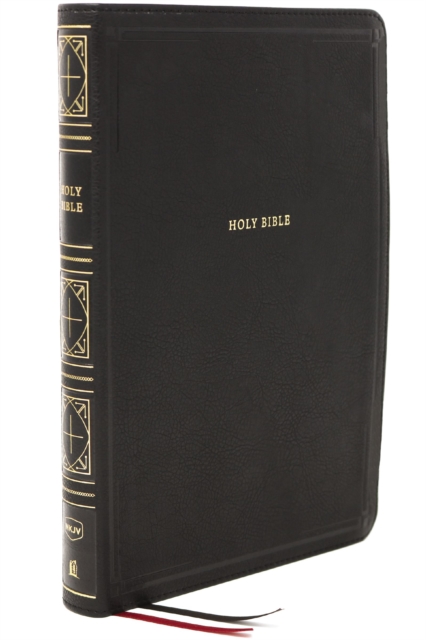 NKJV Holy Bible, Giant Print Thinline Bible, Black Leathersoft, Thumb Indexed, Red Letter, Comfort Print: New King James Version, Leather / fine binding Book