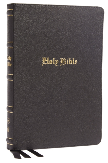 KJV Holy Bible: Large Print Thinline, Black Genuine Leather, Red Letter, Comfort Print (Thumb Indexed): King James Version, Leather / fine binding Book