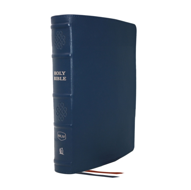NKJV, Single-Column Reference Bible, Genuine Leather, Blue, Comfort Print : Holy Bible, New King James Version, Leather / fine binding Book