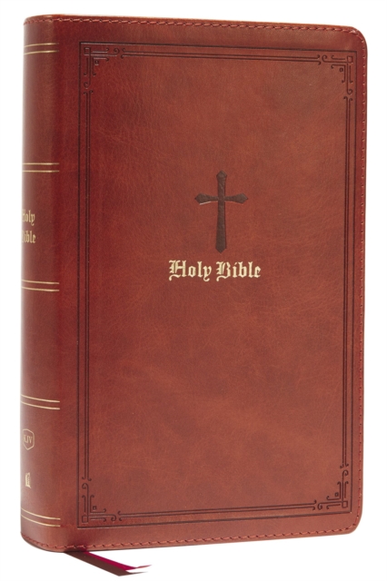 KJV Holy Bible: Large Print Single-Column with 43,000 End-of-Verse Cross References, Brown Leathersoft, Personal Size, Red Letter, Comfort Print: King James Version, Leather / fine binding Book