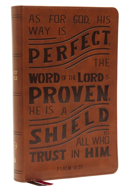 NKJV, Personal Size Reference Bible, Verse Art Cover Collection, Leathersoft, Tan, Red Letter, Thumb Indexed, Comfort Print : Holy Bible, New King James Version, Leather / fine binding Book