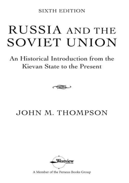 Russia and the Soviet Union : An Historical Introduction from the Kievan State to the Present, EPUB eBook