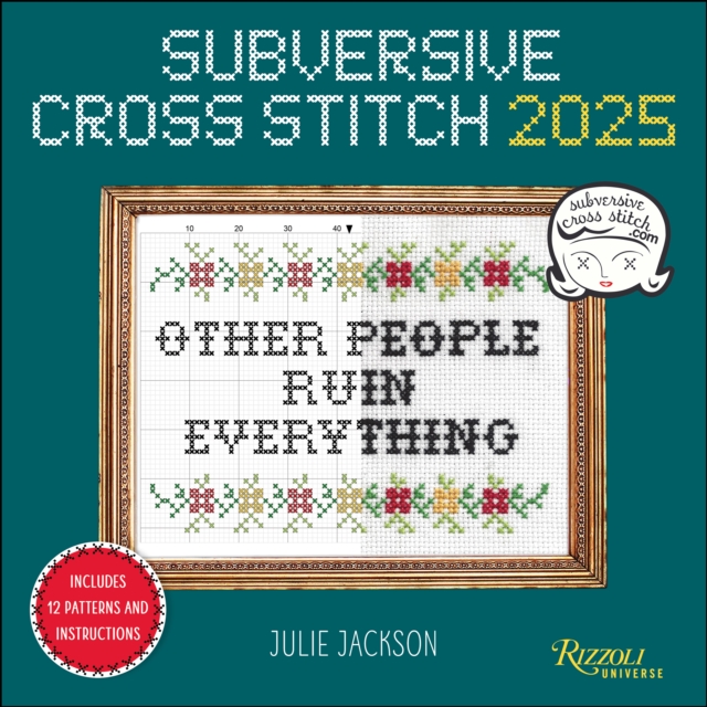 Subversive Cross Stitch 2025 Wall Calendar, Calendar Book