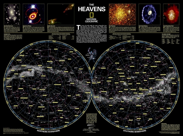 The Heavens, Laminated : Wall Maps Space, Sheet map Book