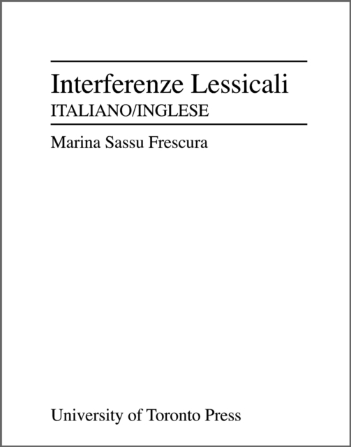 Interferenze lessicali : Italiano-inglese, Paperback / softback Book
