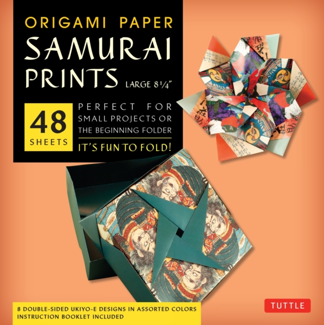 Origami Paper - Samurai Prints - Large 8 1/4" - 48 Sheets : Tuttle Origami Paper: Origami Sheets Printed with 8 Different Designs: Instructions for 6 Projects Included, Notebook / blank book Book