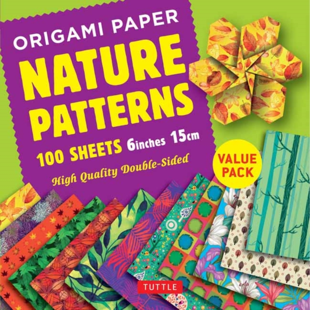 Origami Paper 100 sheets Nature Patterns 6 inch (15 cm) : High-Quality Origami Sheets Printed with 8 Different Designs Instructions for 8 Projects Included, Kit Book
