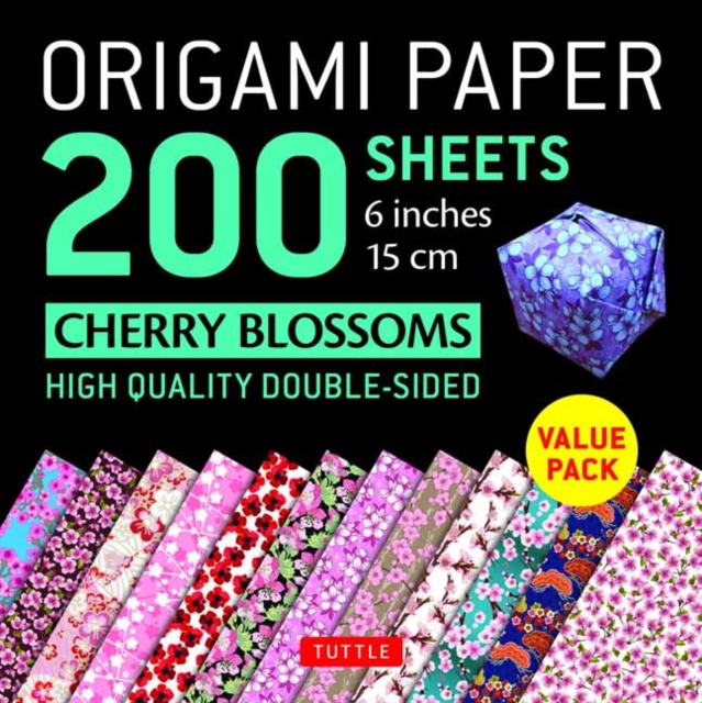 Origami Paper 200 sheets Cherry Blossoms 6 inch (15 cm) : High-Quality Origami Sheets Printed with 12 Different Colors Instructions for 8 Projects Included, Kit Book