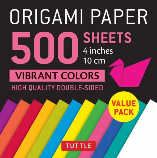 Origami Paper 500 sheets Vibrant Colors 4 (10 cm), Loose-leaf Book