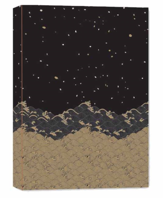 Golden Waves Dotted Hardcover Journal : Blank Notebook with Ribbon Bookmark, Hardback Book