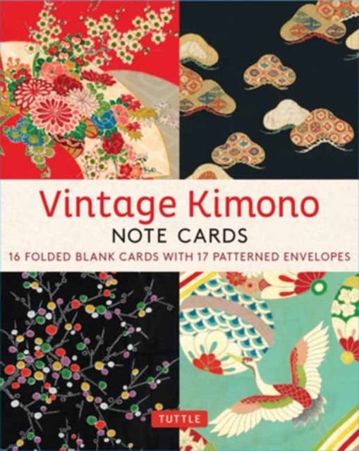 Vintage Kimono, 16 Note Cards : 8 illustrations from 1900's Vintage Japanese Kimono Fabrics (Blank Cards with Envelopes in a Keepsake Box), Miscellaneous print Book