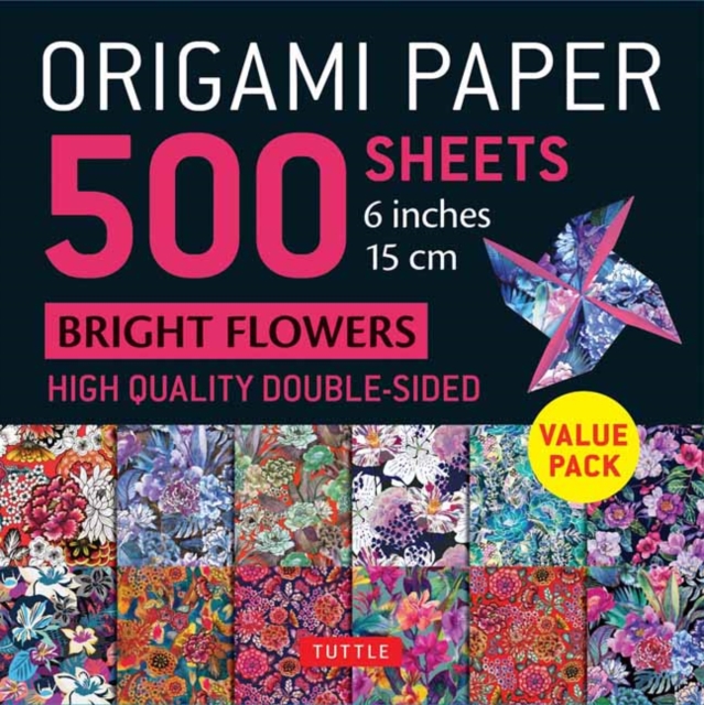 Origami Paper 500 sheets Bright Flowers 6" (15 cm) : Double-Sided Origami Sheets with 12 Punchy Floral Designs (Instructions for 5 Projects Included), Notebook / blank book Book