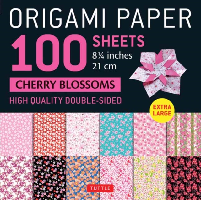 Origami Paper 100 sheets Cherry Blossoms 8 1/4" (21 cm) : Extra Large Double-Sided Origami Sheets Printed with 12 Different Color Combinations (Instructions for 5 Projects Included), Notebook / blank book Book
