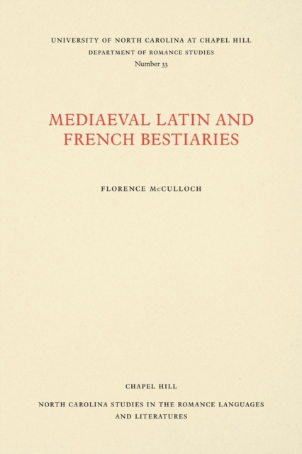 Medieval Latin and French Bestiaries, Paperback / softback Book