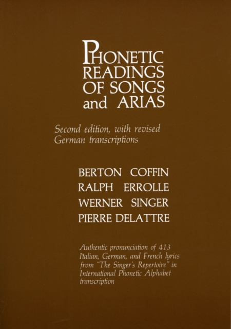 Phonetic Readings of Songs and Arias, Paperback / softback Book
