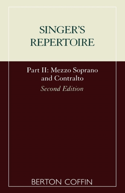 The Singer's Repertoire, Part II, Paperback / softback Book