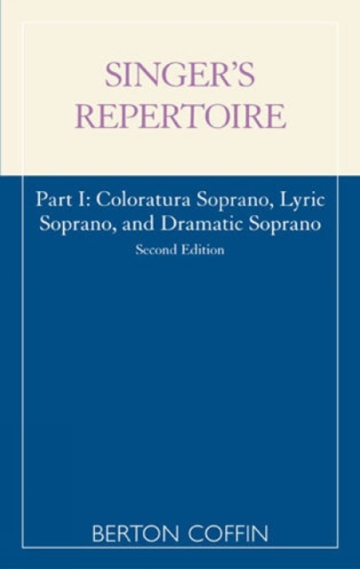 The Singer's Repertoire, Part I, Paperback / softback Book