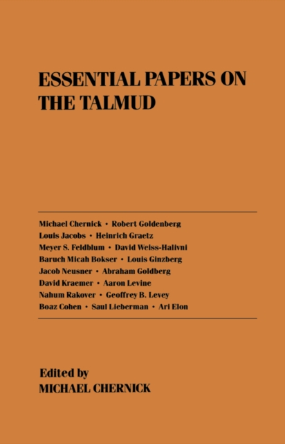 Essential Papers on the Talmud, Hardback Book
