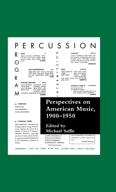 Perspectives on American Music, 1900-1950, Hardback Book
