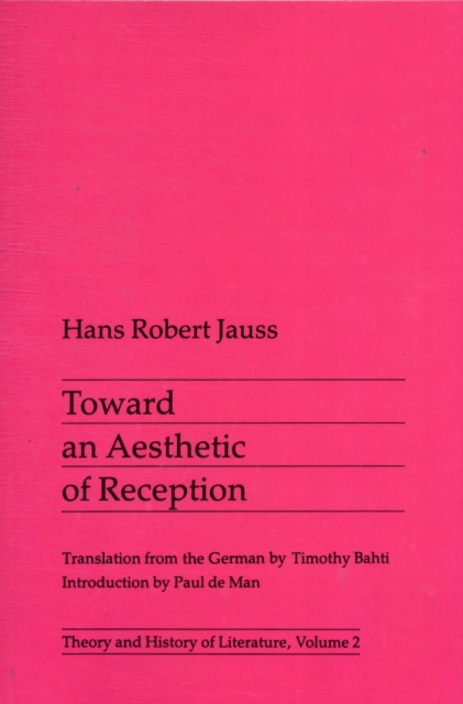 Toward an Aesthetic of Reception, Paperback / softback Book