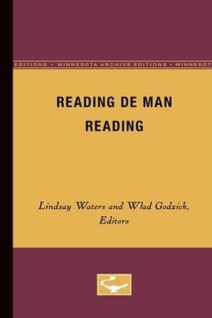 Reading De Man Reading, Paperback / softback Book