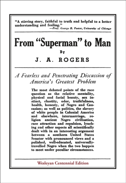 From "Superman" to Man : A Fearless and Penetrating Discussion of America's Greatest Problem, EPUB eBook
