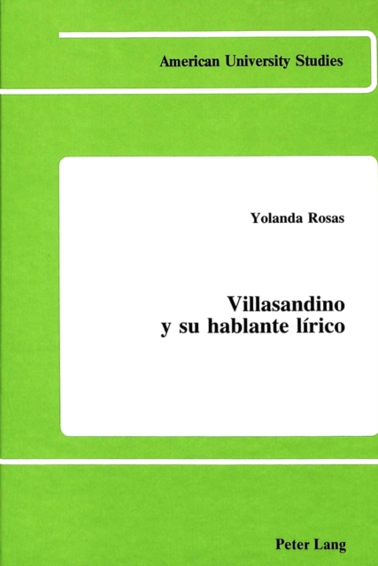Villasandino y Su Hablante Lirico, Hardback Book