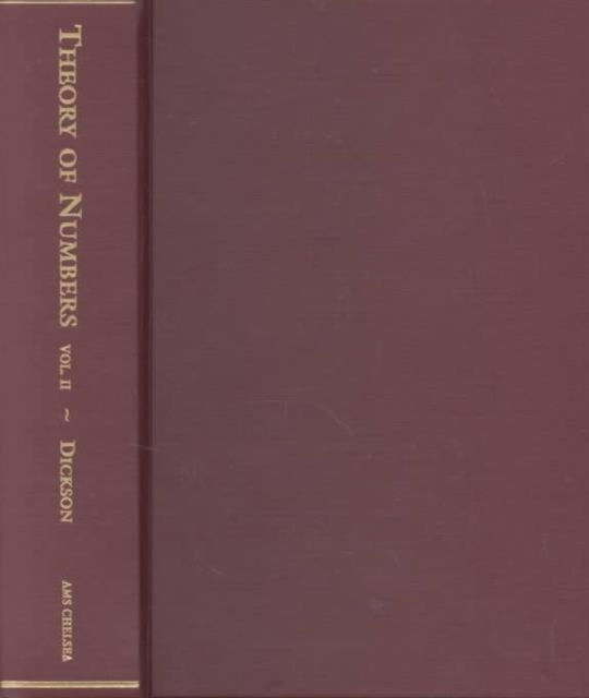 History of the Theory of Numbers, Volume 2 : Diophantine Analysis, Hardback Book