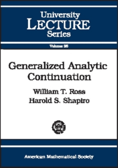 Generalized Analytic Continuation, Paperback / softback Book