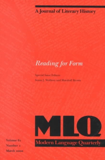 Reading for Form, Paperback / softback Book