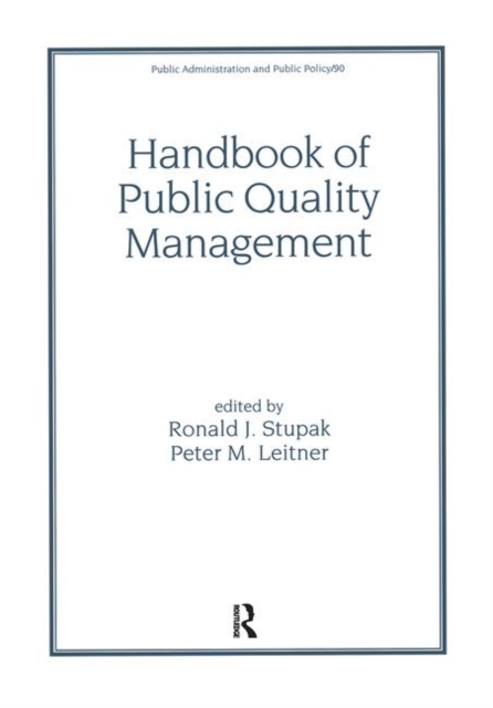 Handbook of Public Quality Management, Hardback Book
