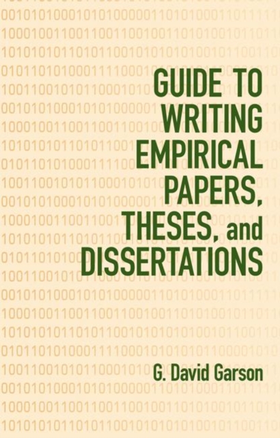 Guide to Writing Empirical Papers, Theses, and Dissertations, Hardback Book