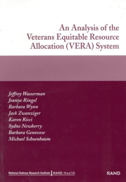 An Analysis of the Veterans Equitable Resource Allocation (VERA) System, Paperback / softback Book
