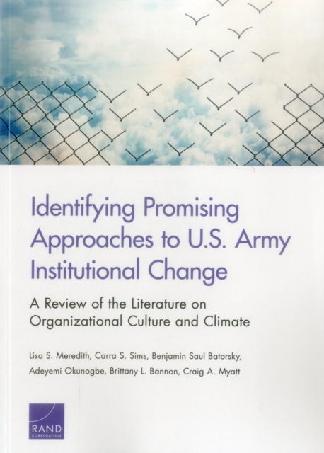 Identifying Promising Approaches to U.S. Army Institutional Change : A Review of the Literature on Organizational Culture and Climate, Paperback / softback Book