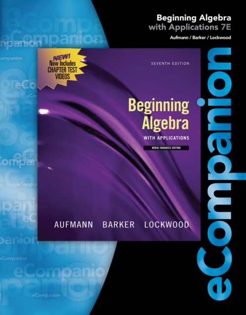 eCompanion for Aufmann/Lockwood's Beginning Algebra, 1st, Paperback / softback Book