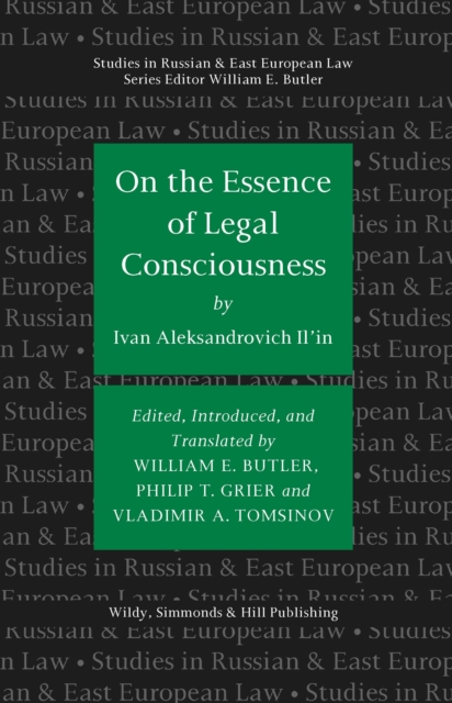On the Essence of Legal Consciousness, Hardback Book