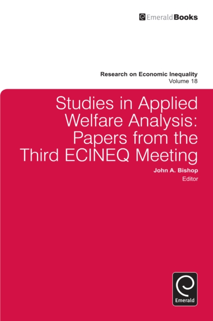 Studies in Applied Welfare Analysis : Papers from the Third ECINEQ Meeting, PDF eBook