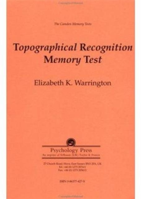The Camden Memory Tests : Topographical Recognition Memory Test, Mixed media product Book
